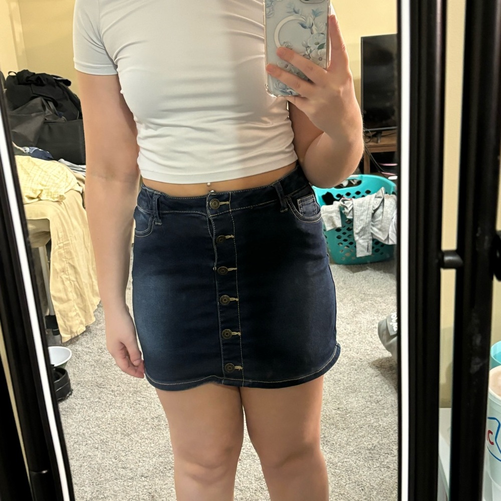 Denim mini skirt
